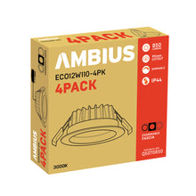 Load image into Gallery viewer, 12W LED 110mm 3K Downlight Eco 4-Pack