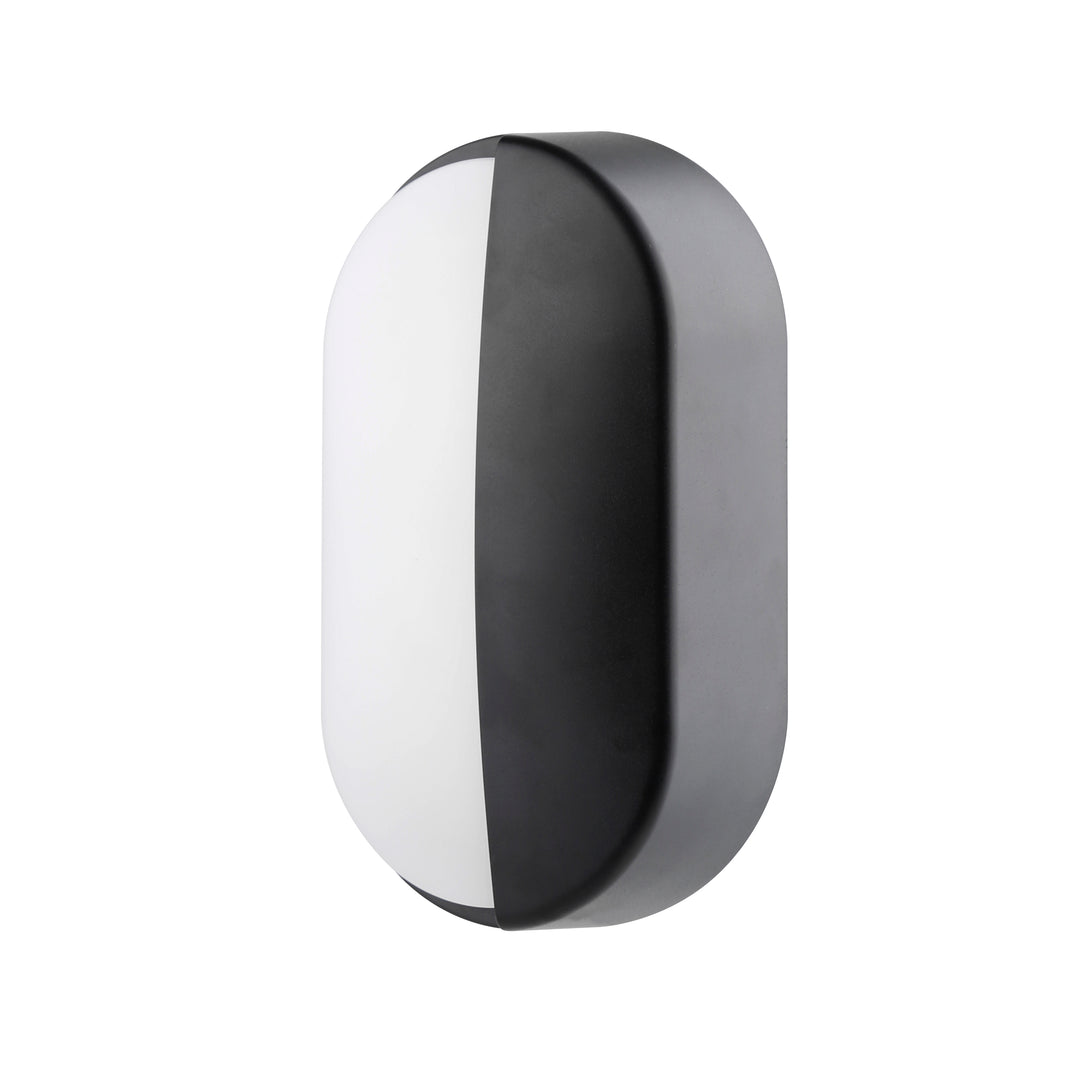 14W Oval Dual Fascia IP65 Bulkhead Black