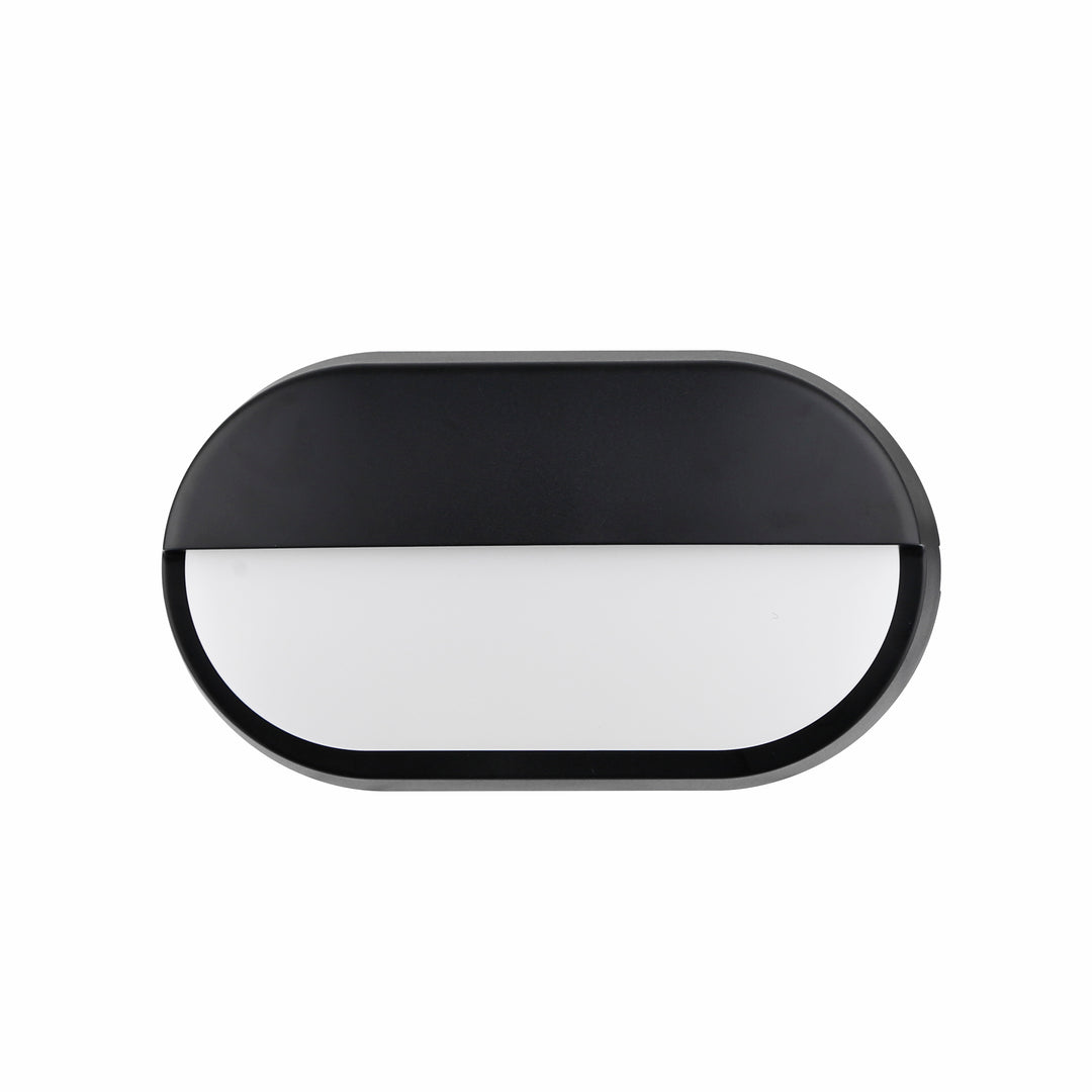 14W Oval Dual Fascia IP65 Bulkhead Black