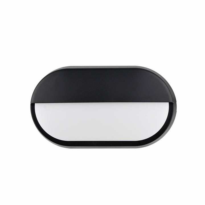 14W Oval Dual Fascia IP65 Bulkhead Black
