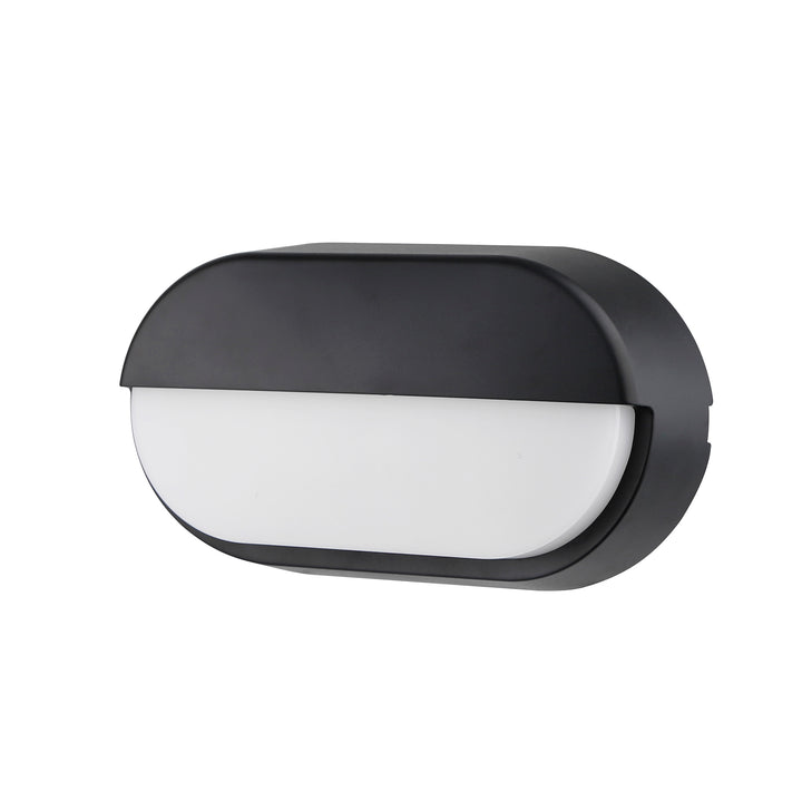 14W Oval Dual Fascia IP65 Bulkhead Black
