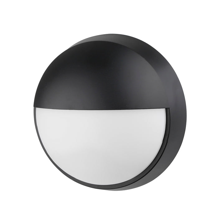 14W Round Dual Fascia IP65 Bulkhead Black