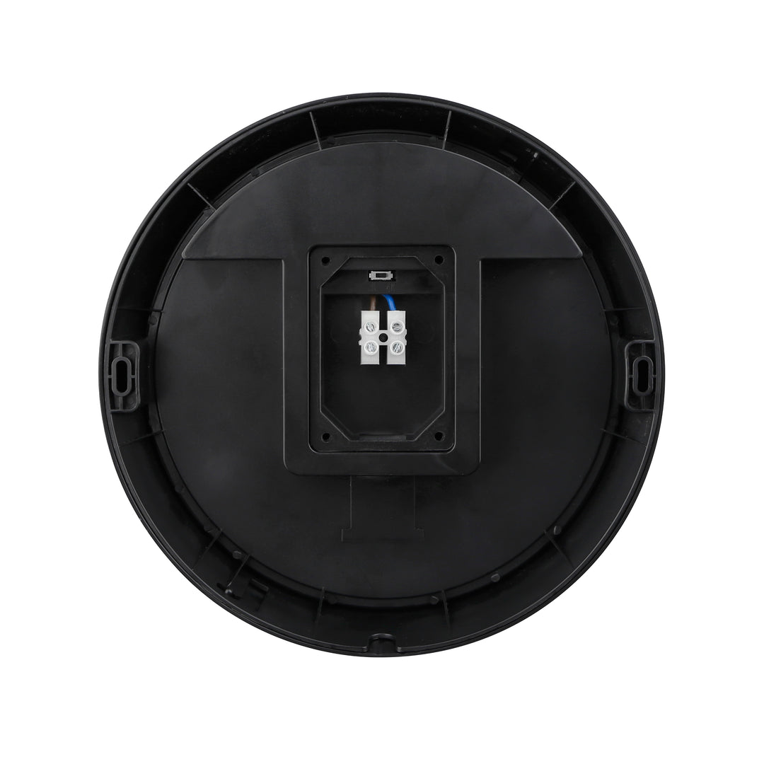 14W Round Dual Fascia IP65 Bulkhead Black
