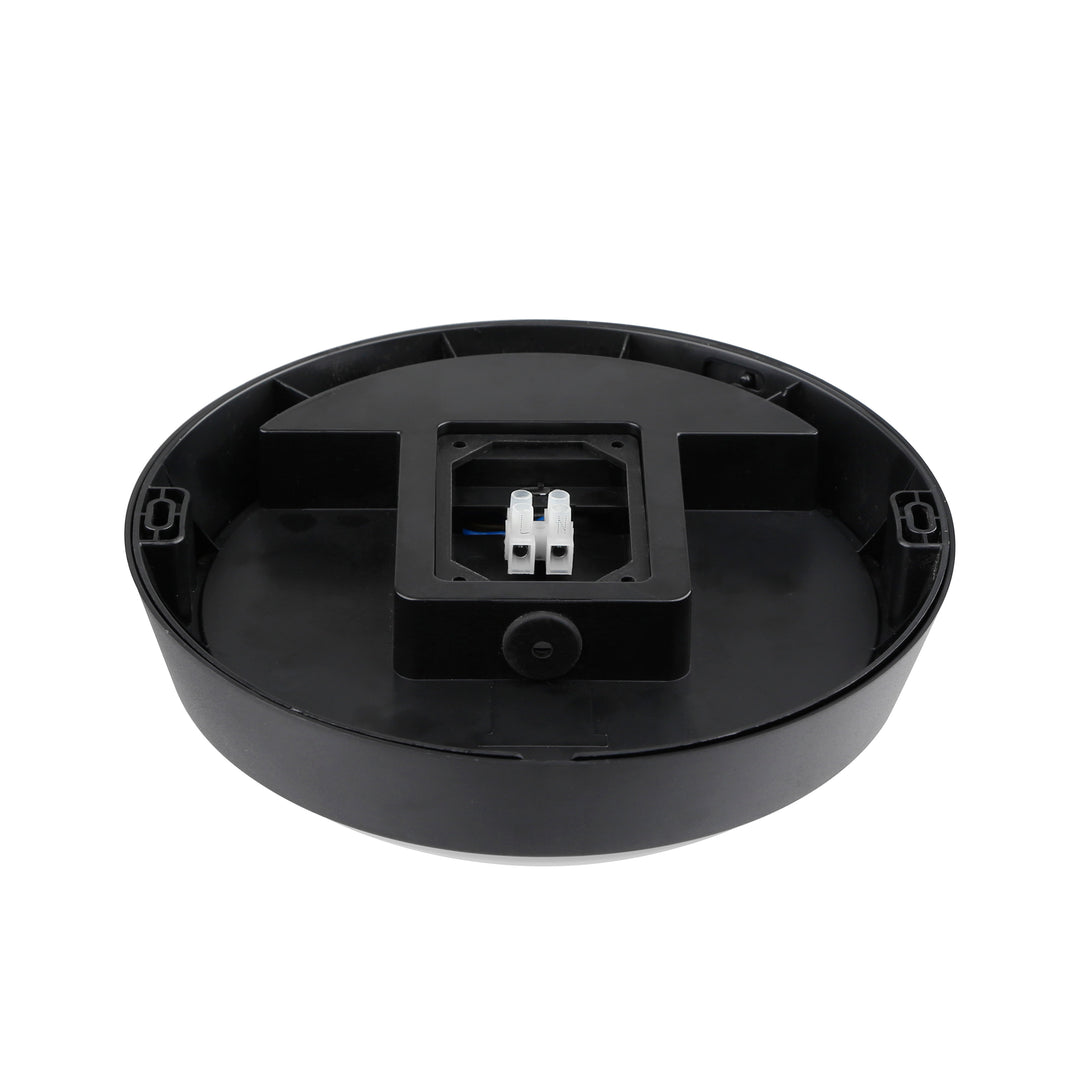 14W Round Dual Fascia IP65 Bulkhead Black
