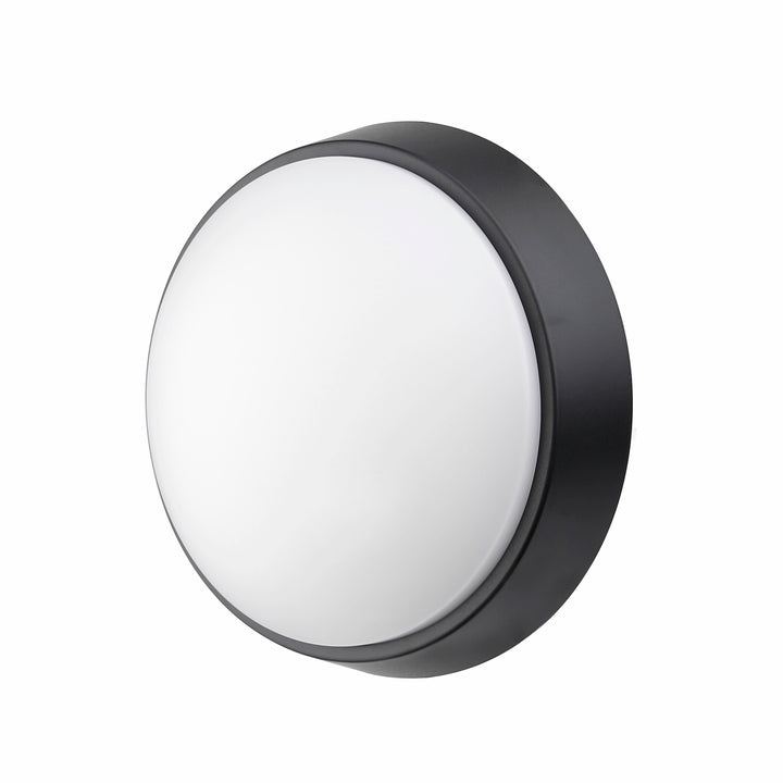 14W Round Dual Fascia IP65 Bulkhead Black