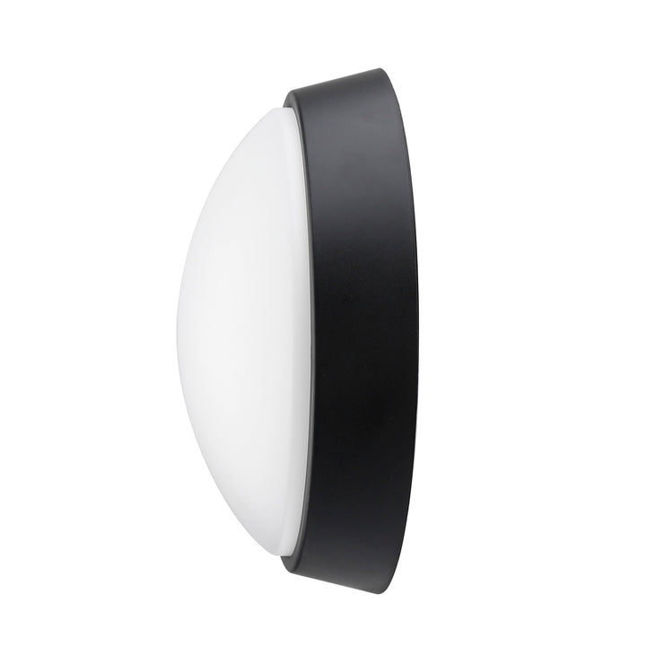 14W Round Dual Fascia IP65 Bulkhead Black