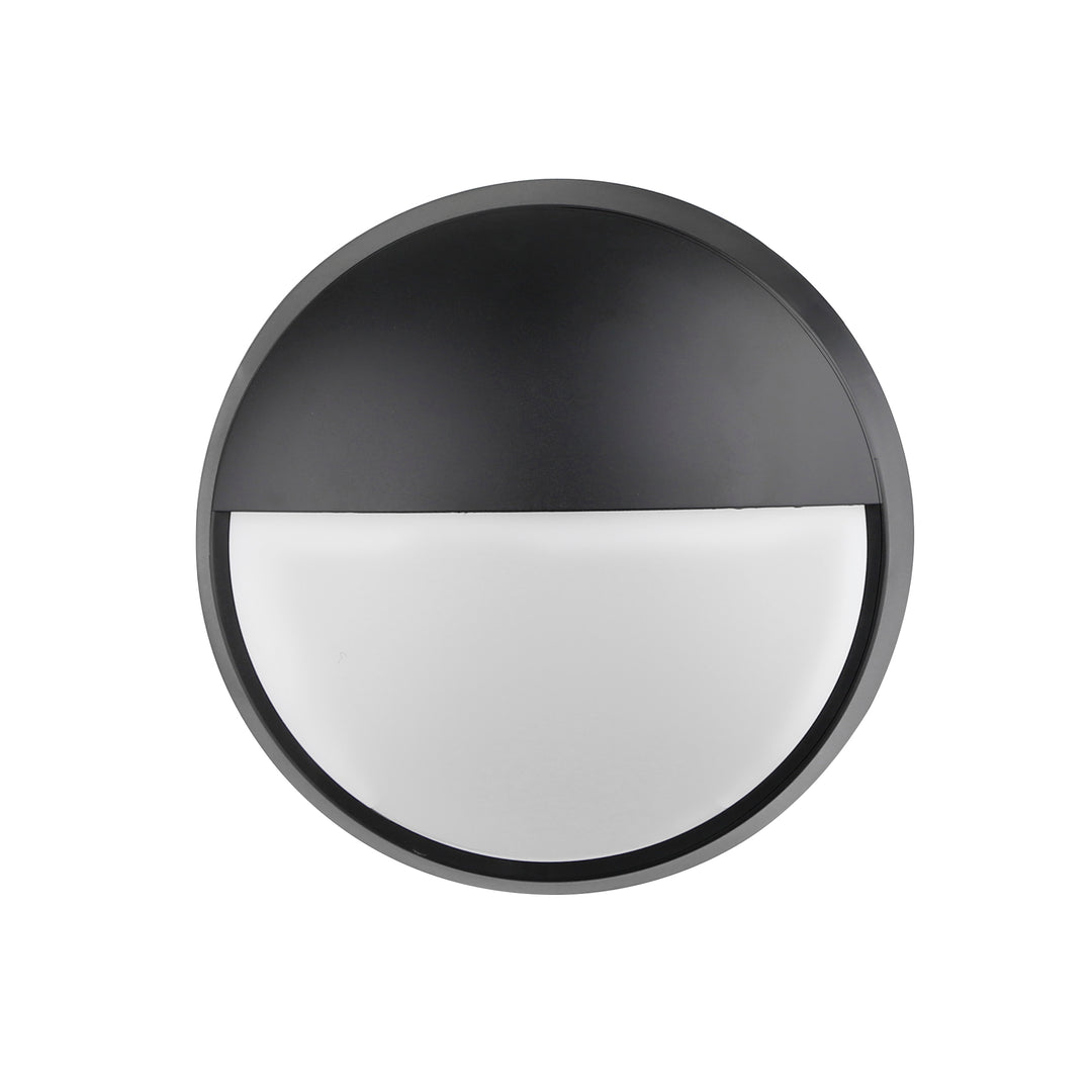 14W Round Dual Fascia IP65 Bulkhead Black