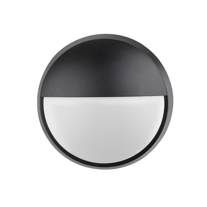 14W Round Dual Fascia IP65 Bulkhead Black