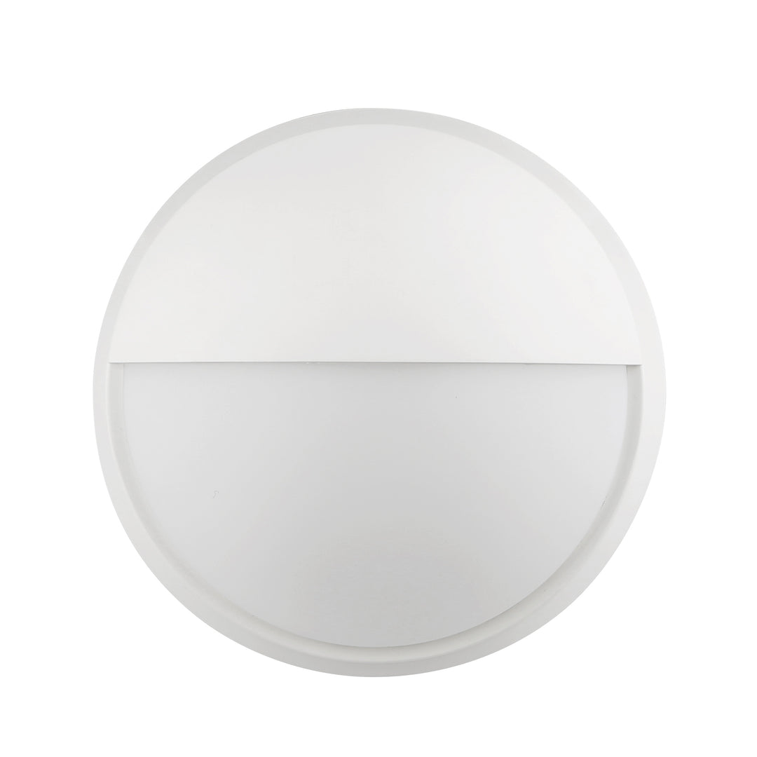 14W Round Dual Fascia IP65 Bulkhead White
