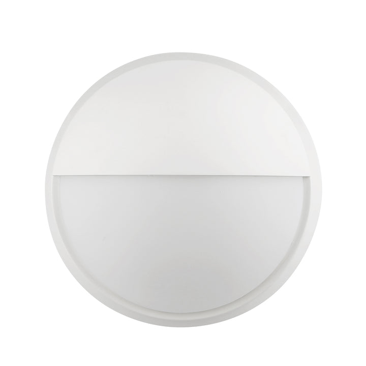 14W Round Dual Fascia IP65 Bulkhead White