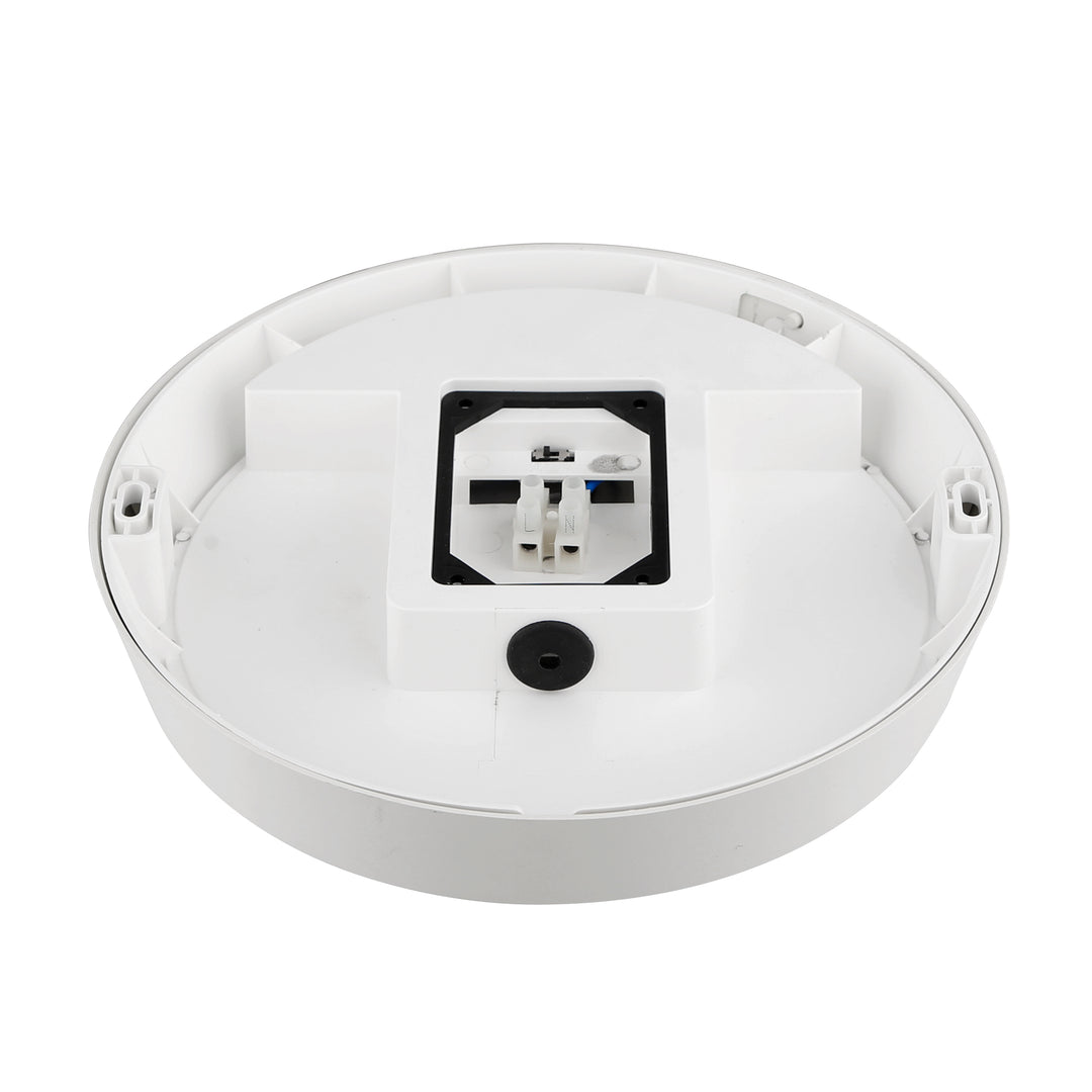 14W Round Dual Fascia IP65 Bulkhead White