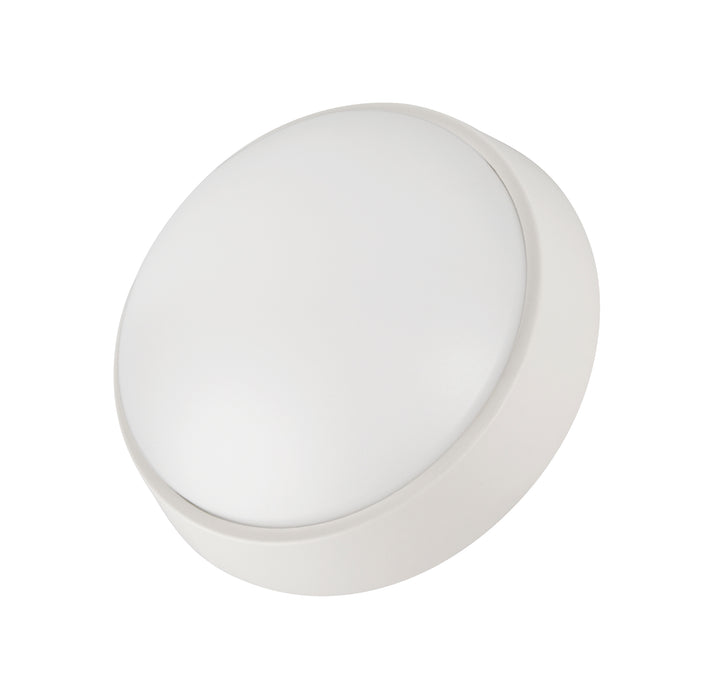 14W Round Dual Fascia IP65 Bulkhead White