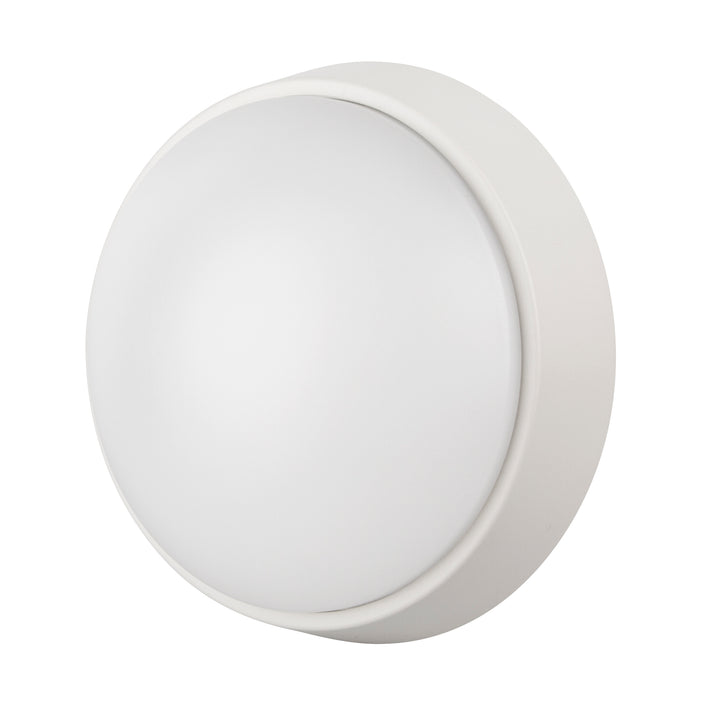 14W Round Dual Fascia IP65 Bulkhead White