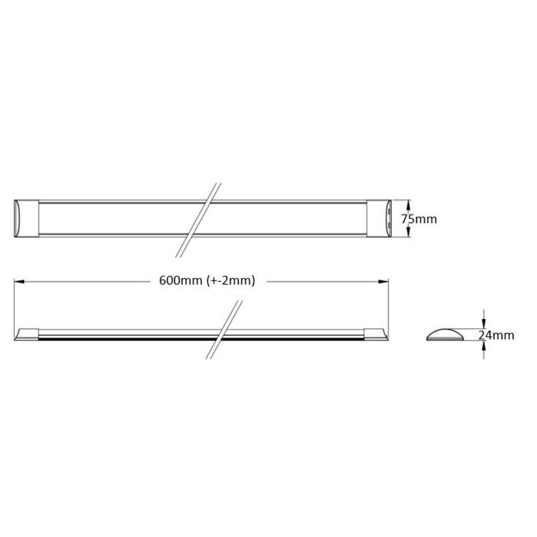 600mm  20/16/12 Watts CCT 3/4/5K  IP20 Linear Light