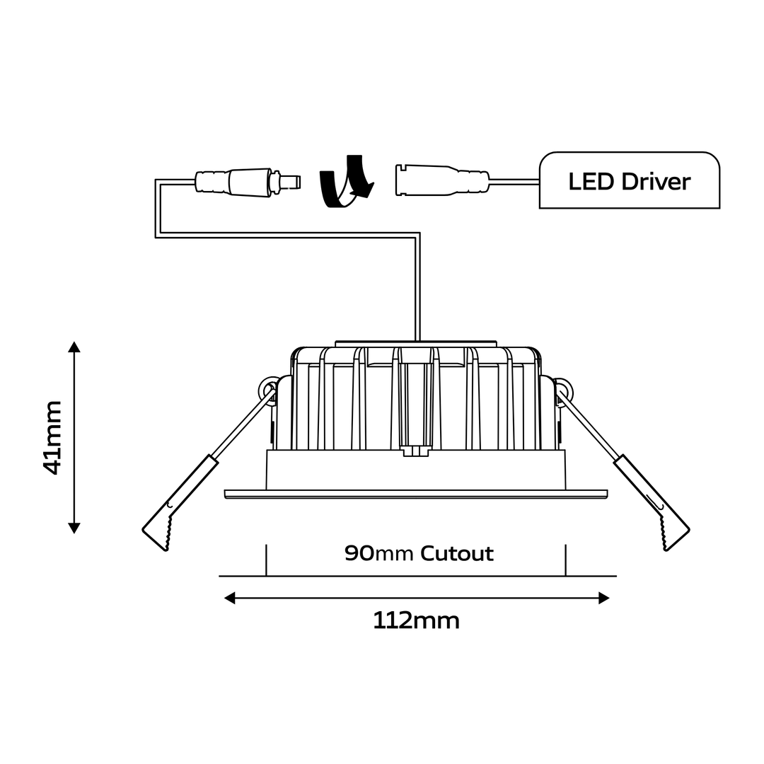 10W LED 112mm 3K 4K Gimble Downlight 96+ CRI