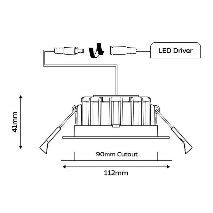 10W LED 112mm 3K 4K Gimble Downlight 96+ CRI