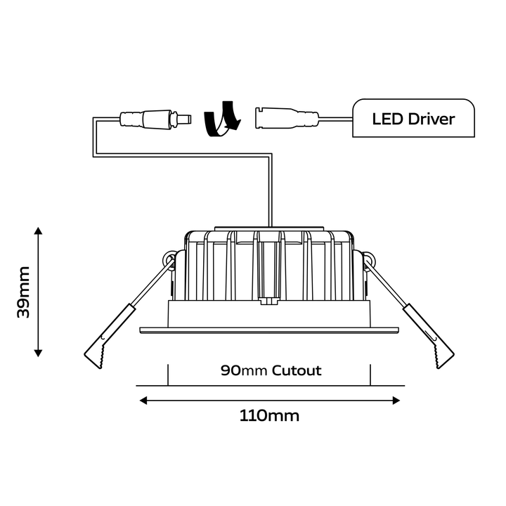 10W LED 110mm 3K 4K Downlight 96+ CRI
