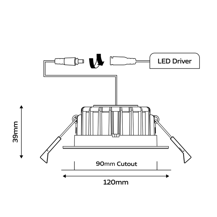 10W LED 120mm 3K 4K Downlight 96+ CRI