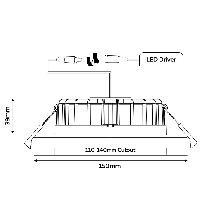 10W LED 150mm 3K 4K Downlight 96+CRI