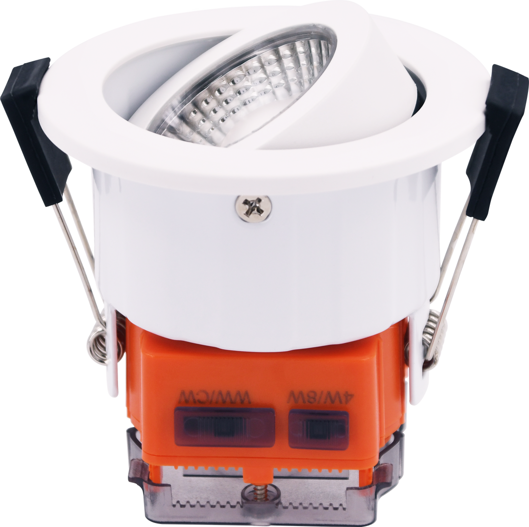Dual Power 4/8W LED 90mm 3K 4K Tilt Downlight