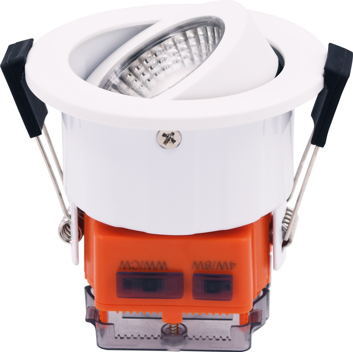 Dual Power 4/8W LED 90mm 3K 4K Tilt Downlight