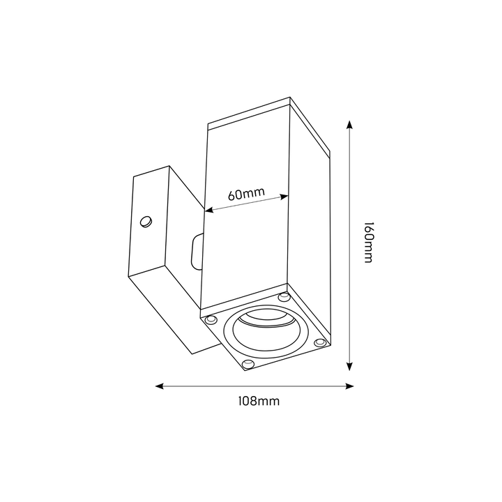 GU10 Square Up Down Wall Light