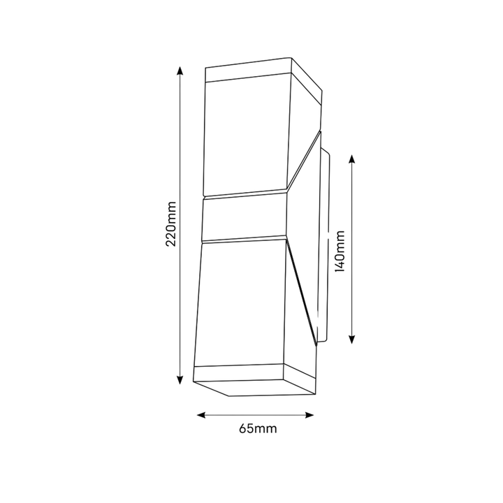13W Nero Twin LED Square Spotlight
