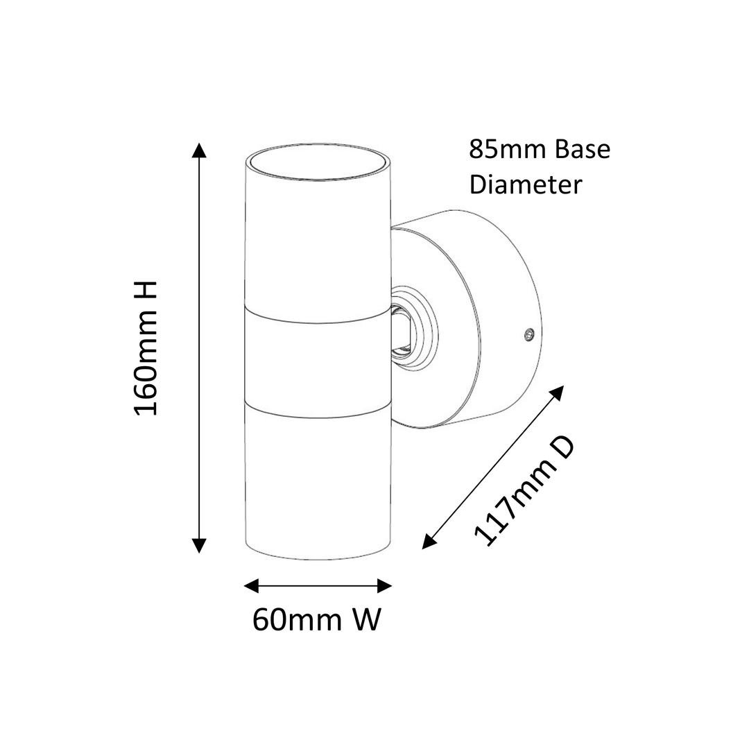 Tiltable Carbon Fibre Up Down Wall Light White