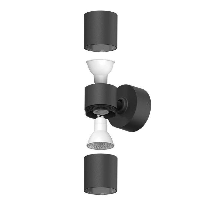 Tiltable Carbon Fibre Up Down Wall Light Black