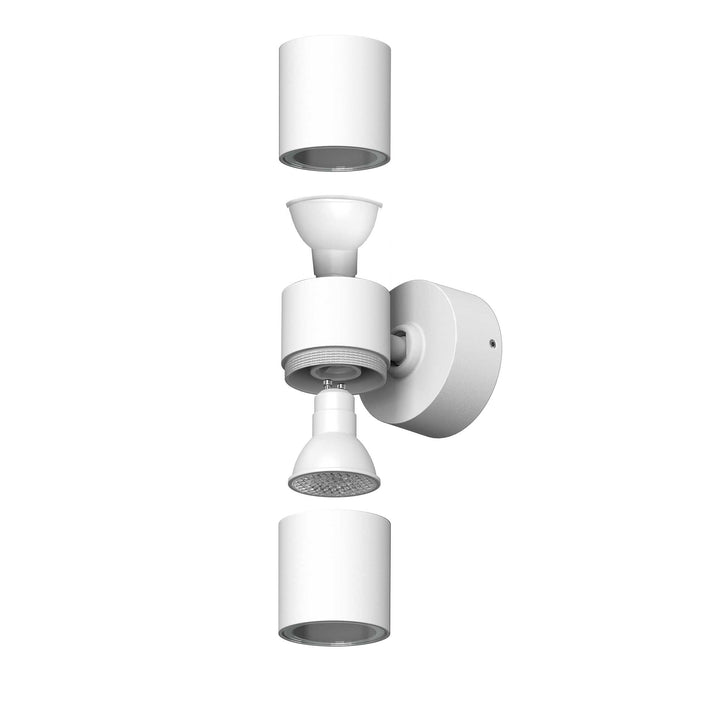 Tiltable Carbon Fibre Up Down Wall Light White