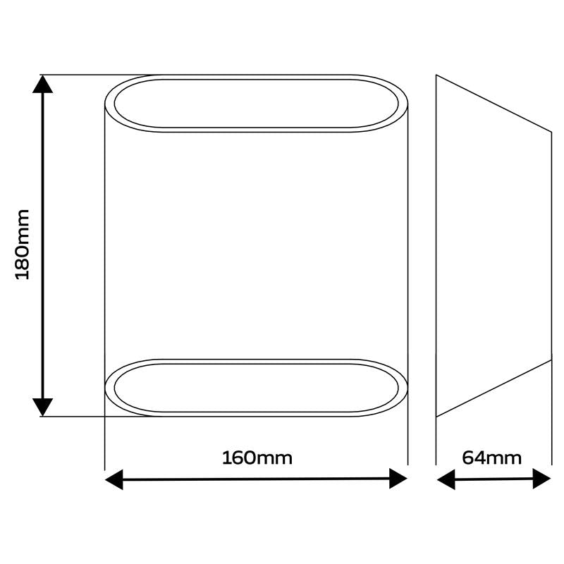 Up/Down Wall Light CCT IP65 Aluminium