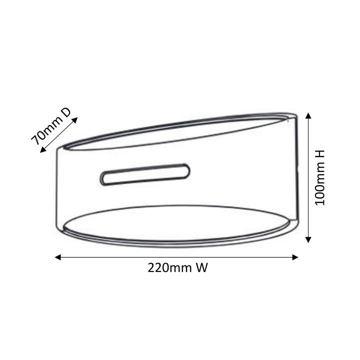 Up/Down Wall Light with Ambient Glow Black