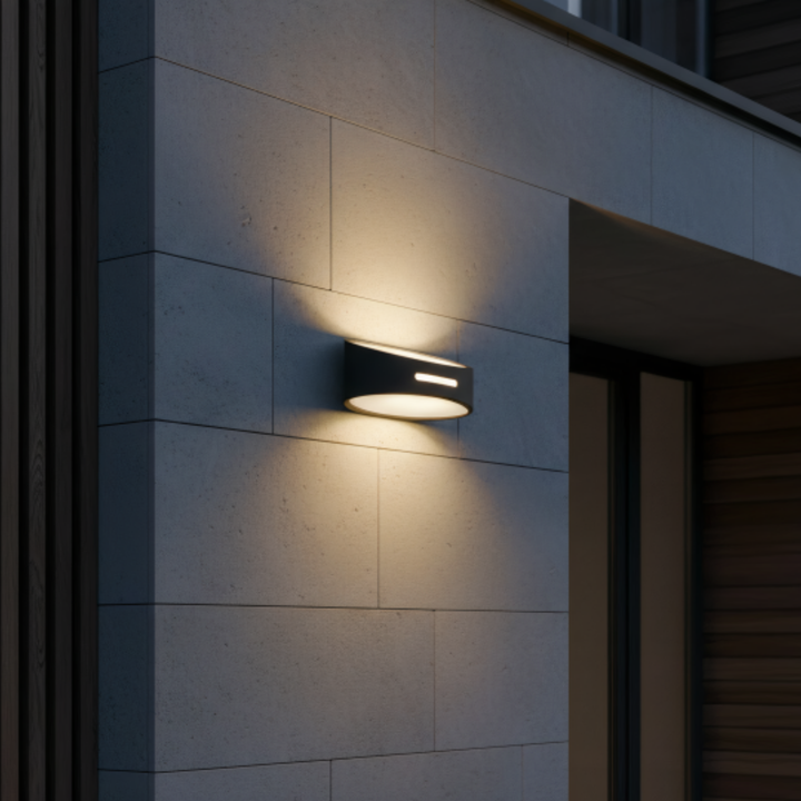 Up/Down Wall Light with Ambient Glow Black